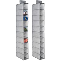 mDesign Juego de 2 muebles zapateros para colgar – Organizador de zapatos para armario con 10 compartimentos…